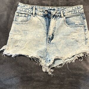 Distressed Jean shorts